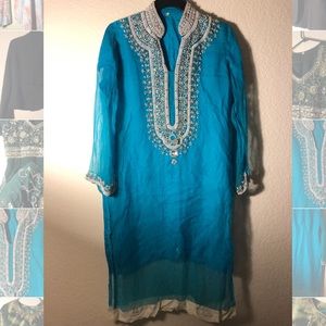 Blue Pakistani traditional top